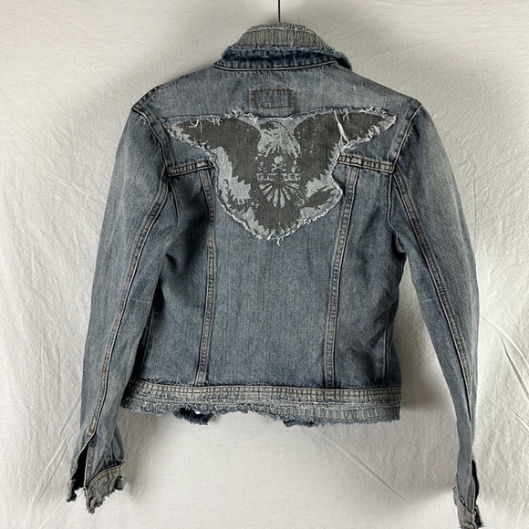 Small Buffalo David Bitton Acid Washed Denim Jacket - Picture 3 of 4